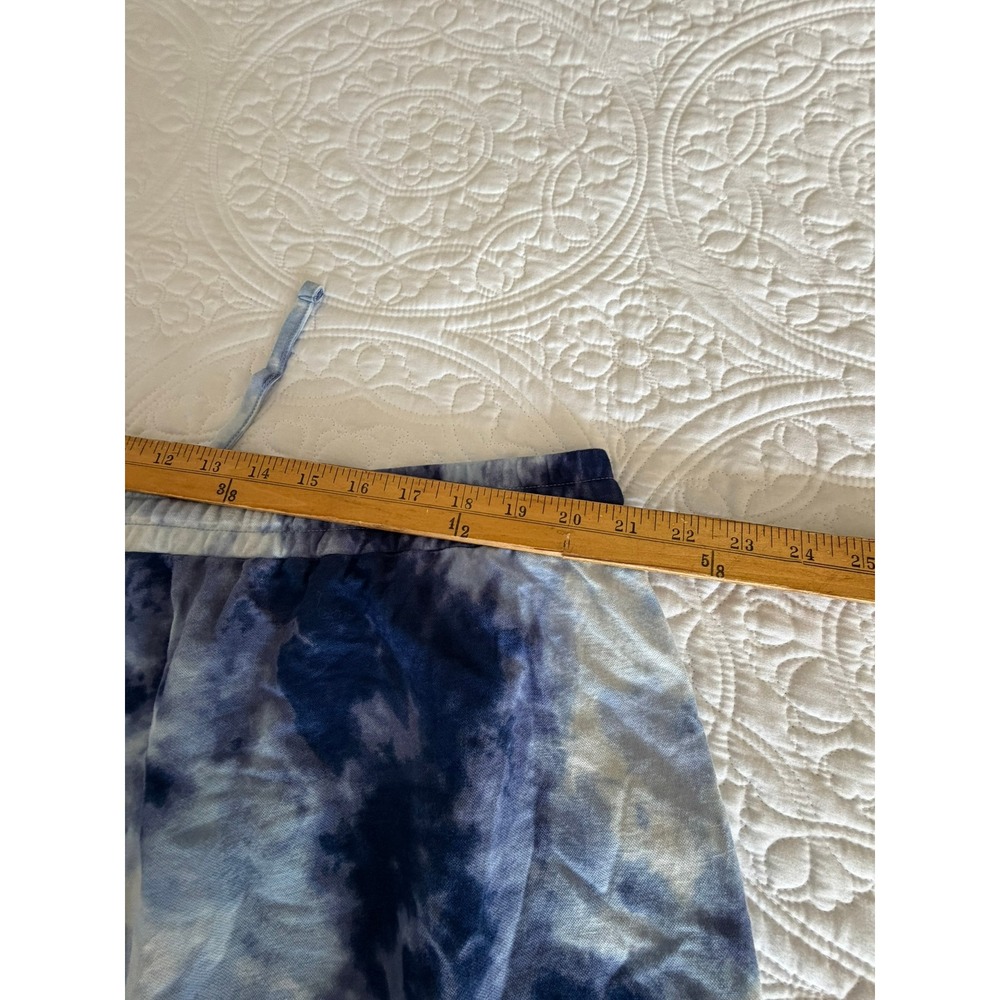 Belle Beach Kim Gravel Blue Tie Dye Cropped Lounge Pants 2X A603583 - Picture 8 of 8